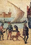 CARPACCIO, Vittore Arrival of the English Ambassadors (detail) f oil on canvas